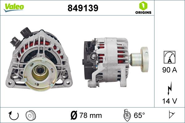 Valeo 849139 - Генератор vvparts.bg