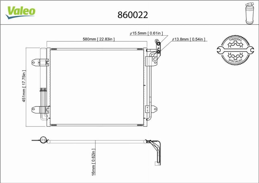 Valeo 860022 - Кондензатор, климатизация vvparts.bg