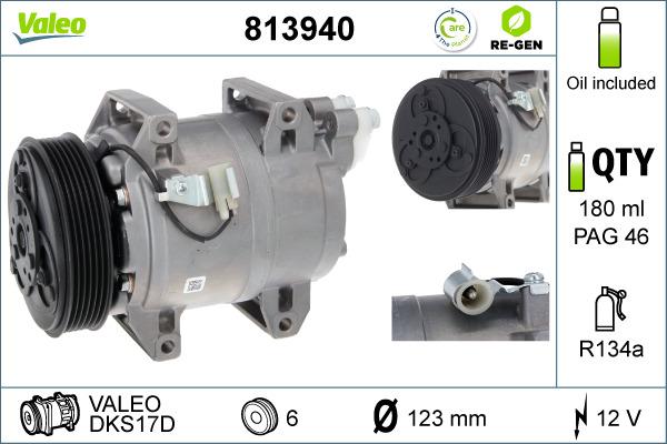 Valeo 813940 - Компресор, климатизация vvparts.bg