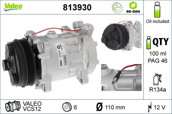 Valeo 813930 - Компресор, климатизация vvparts.bg