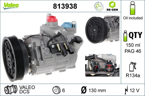 Valeo 813938 - Компресор, климатизация vvparts.bg