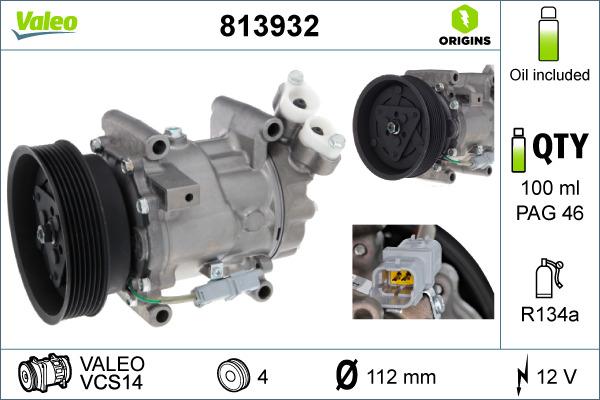 Valeo 813932 - Компресор, климатизация vvparts.bg