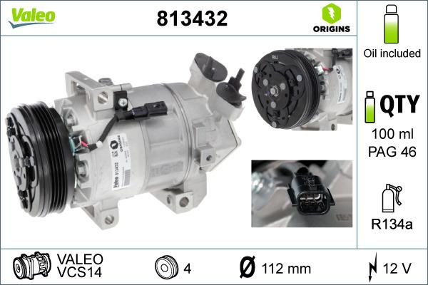 Valeo 813432 - Компресор, климатизация vvparts.bg