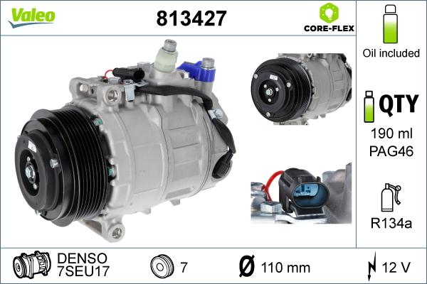 Valeo 813427 - Компресор, климатизация vvparts.bg