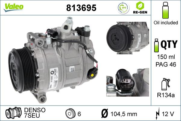 Valeo 813695 - Компресор, климатизация vvparts.bg