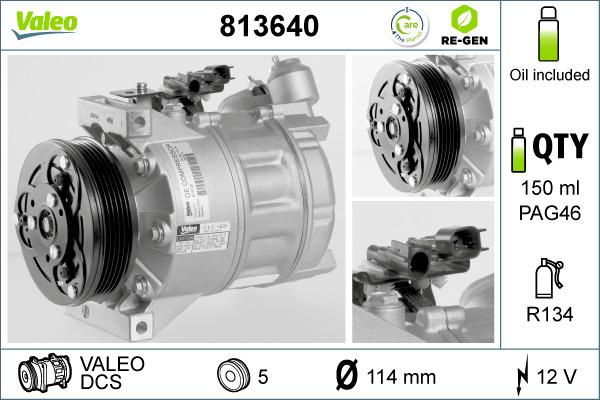 Valeo 813640 - Компресор, климатизация vvparts.bg