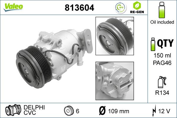 Valeo 813604 - Компресор, климатизация vvparts.bg