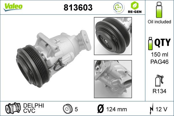 Valeo 813603 - Компресор, климатизация vvparts.bg