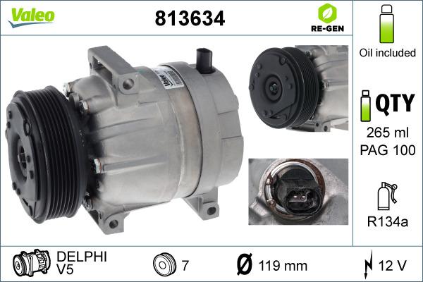 Valeo 813634 - Компресор, климатизация vvparts.bg