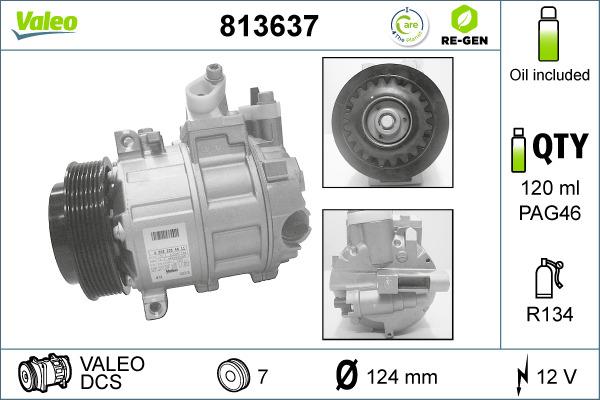 Valeo 813637 - Компресор, климатизация vvparts.bg