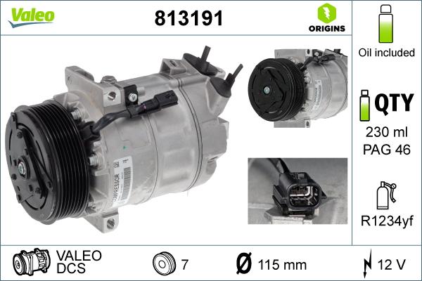 Valeo 813191 - Компресор, климатизация vvparts.bg