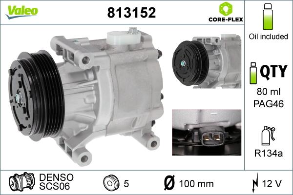 Valeo 813152 - Компресор, климатизация vvparts.bg