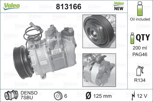 Valeo 813166 - Компресор, климатизация vvparts.bg