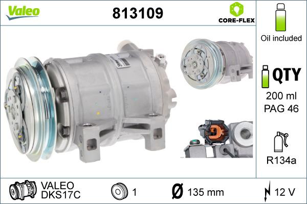 Valeo 813109 - Компресор, климатизация vvparts.bg