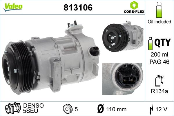 Valeo 813106 - Компресор, климатизация vvparts.bg