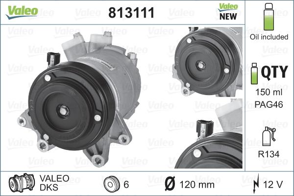 Valeo 813111 - Компресор, климатизация vvparts.bg