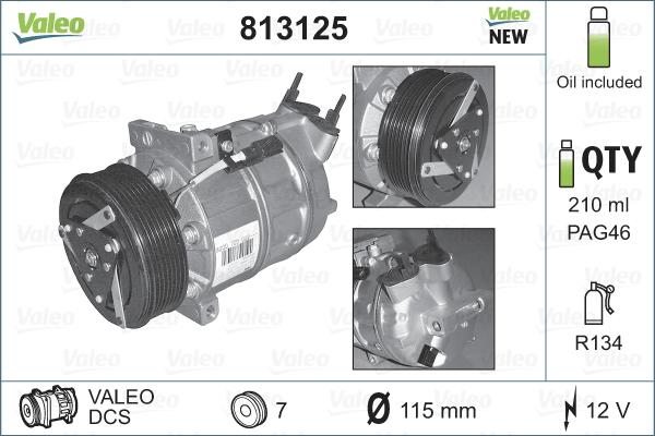 Valeo 813125 - Компресор, климатизация vvparts.bg