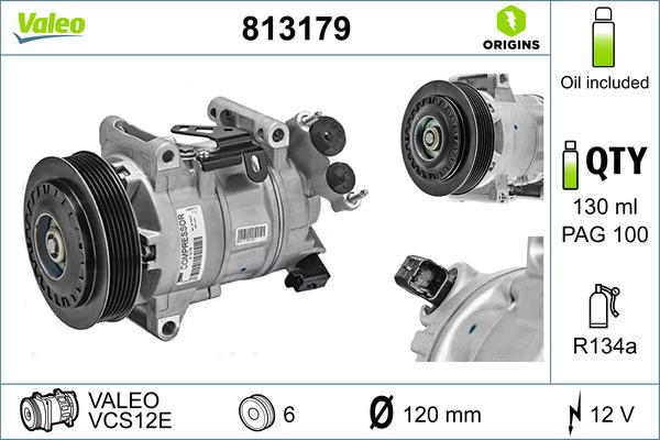 Valeo 813179 - Компресор, климатизация vvparts.bg