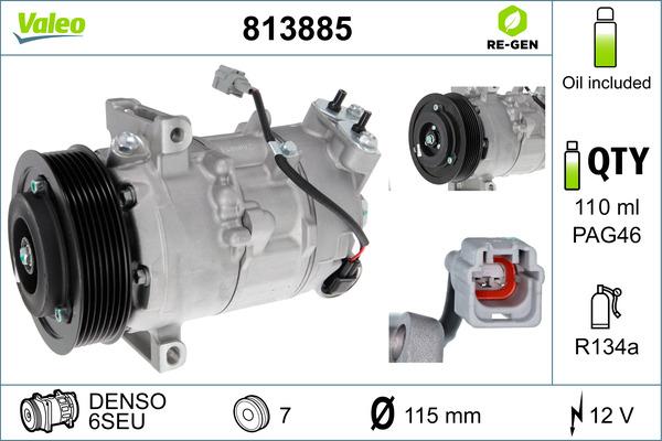 Valeo 813885 - Компресор, климатизация vvparts.bg