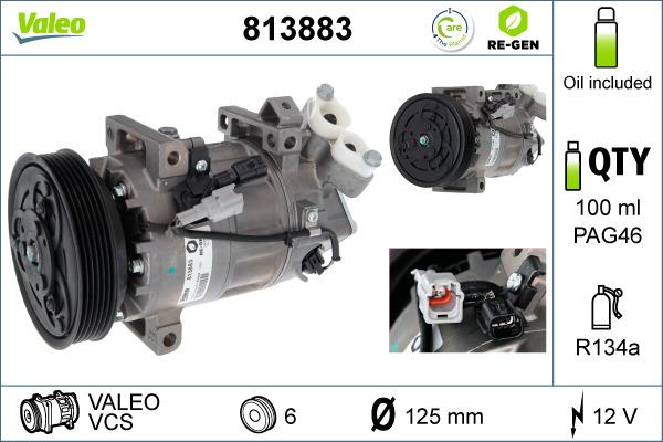 Valeo 813883 - Компресор, климатизация vvparts.bg