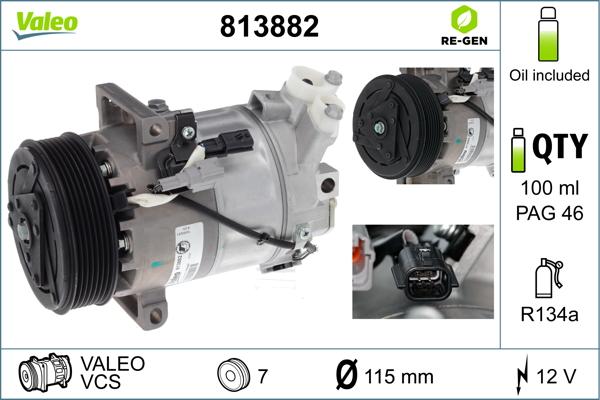 Valeo 813882 - Компресор, климатизация vvparts.bg