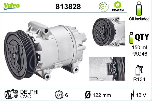 Valeo 813828 - Компресор, климатизация vvparts.bg