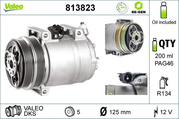 Valeo 813823 - Компресор, климатизация vvparts.bg