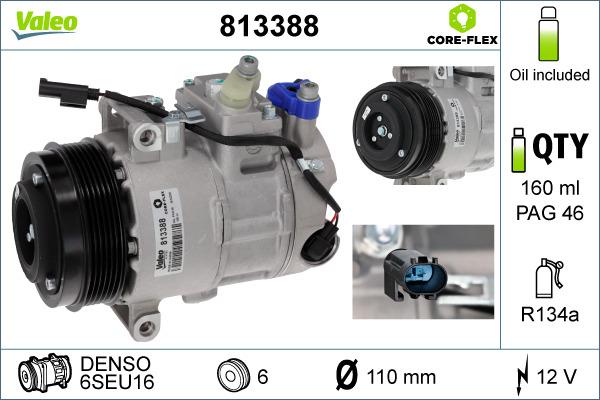 Valeo 813388 - Компресор, климатизация vvparts.bg