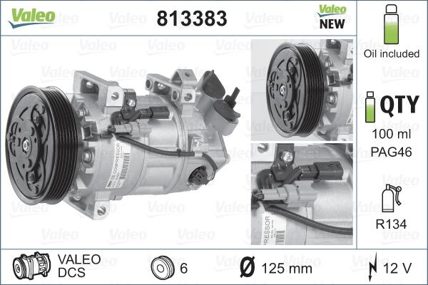 Valeo 813383 - Компресор, климатизация vvparts.bg