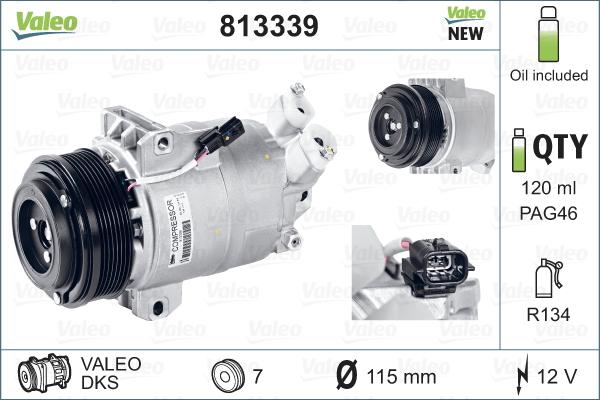 Valeo 813339 - Компресор, климатизация vvparts.bg