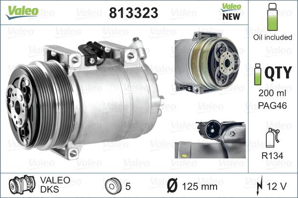 Valeo 813323 - Компресор, климатизация vvparts.bg