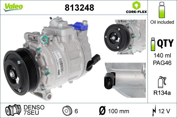 Valeo 813248 - Компресор, климатизация vvparts.bg