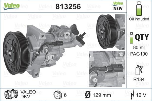 Valeo 813256 - Компресор, климатизация vvparts.bg