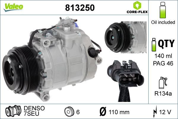 Valeo 813250 - Компресор, климатизация vvparts.bg