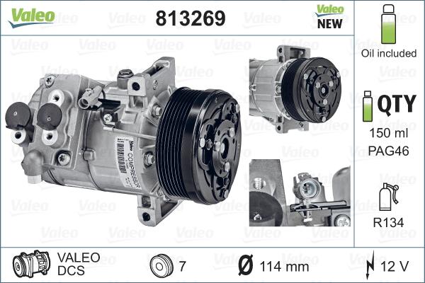 Valeo 813269 - Компресор, климатизация vvparts.bg