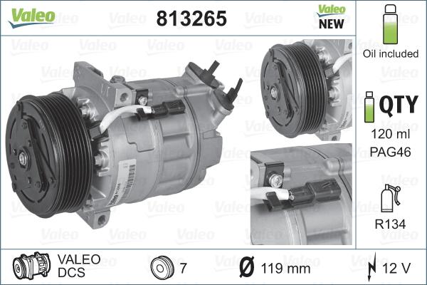 Valeo 813265 - Компресор, климатизация vvparts.bg