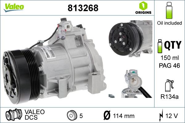 Valeo 813268 - Компресор, климатизация vvparts.bg