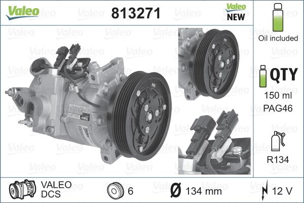 Valeo 813271 - Компресор, климатизация vvparts.bg