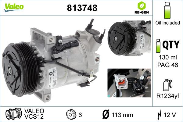 Valeo 813748 - Компресор, климатизация vvparts.bg