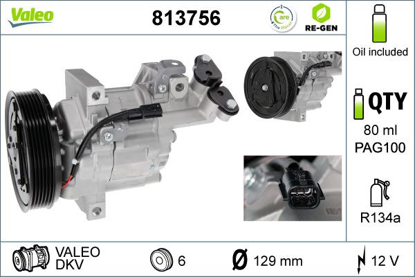 Valeo 813756 - Компресор, климатизация vvparts.bg