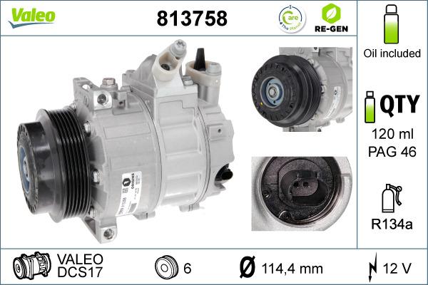 Valeo 813758 - Компресор, климатизация vvparts.bg