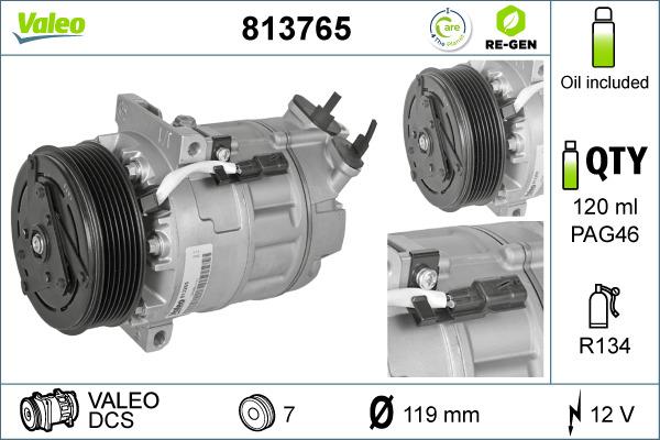 Valeo 813765 - Компресор, климатизация vvparts.bg