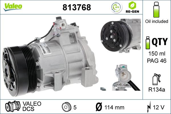 Valeo 813768 - Компресор, климатизация vvparts.bg