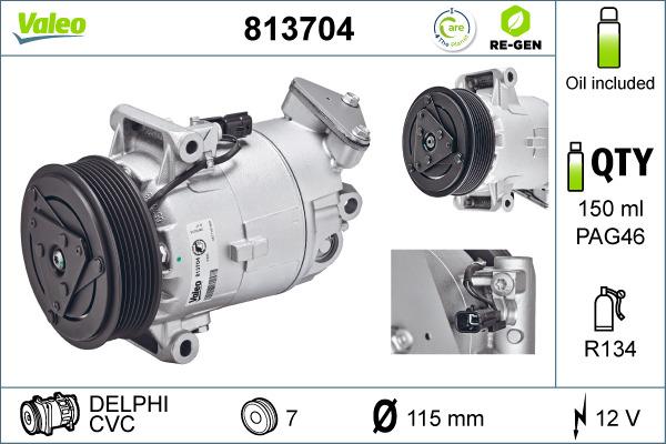 Valeo 813704 - Компресор, климатизация vvparts.bg