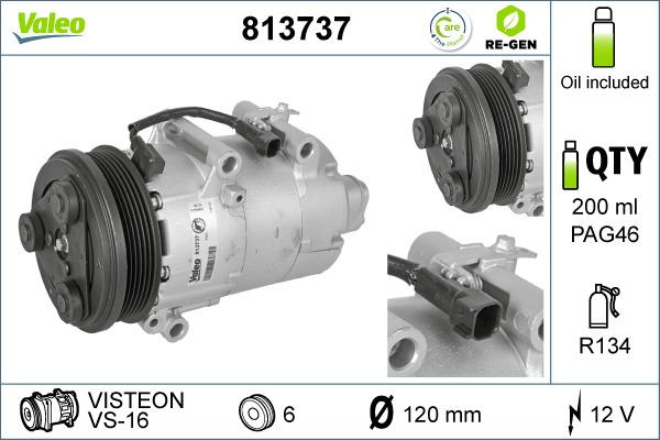 Valeo 813737 - Компресор, климатизация vvparts.bg