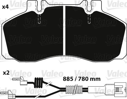 Valeo 882241 - Комплект спирачно феродо, дискови спирачки vvparts.bg