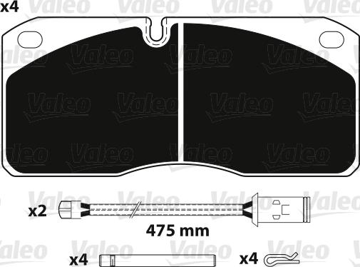 Valeo 882258 - Комплект спирачно феродо, дискови спирачки vvparts.bg