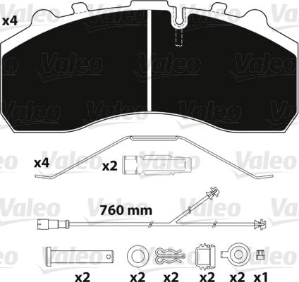 Valeo 882203 - Комплект спирачно феродо, дискови спирачки vvparts.bg