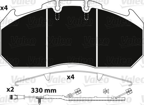 Valeo 882219 - Комплект спирачно феродо, дискови спирачки vvparts.bg