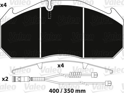 Valeo 882216 - Комплект спирачно феродо, дискови спирачки vvparts.bg